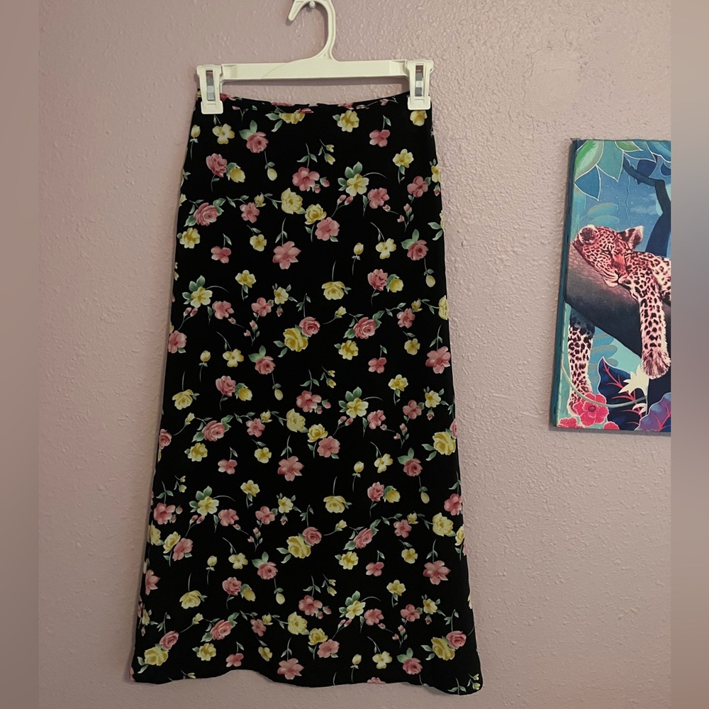 90s Vintage Floral Skirt